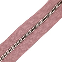 Молния металл TECHNO рулонная 5 мм розовый КАМЕЛИЯ /никель 